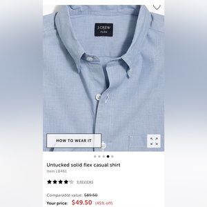 J Crew Men’s Untucked solid flex casual shirt (XS)